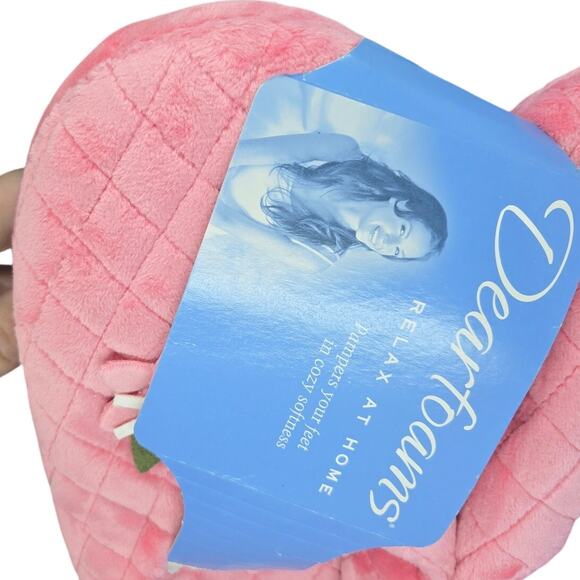 NWT Dearfoams XL 9.5-10.5 Pink Fluffy Indoor Slippers - Picture 3 of 6